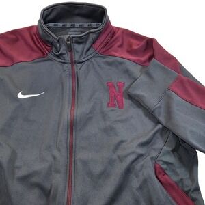 Nike Enforcer Nebraska Cornhuskers Full-Zip Training Jacket Maroon Gray Mens L